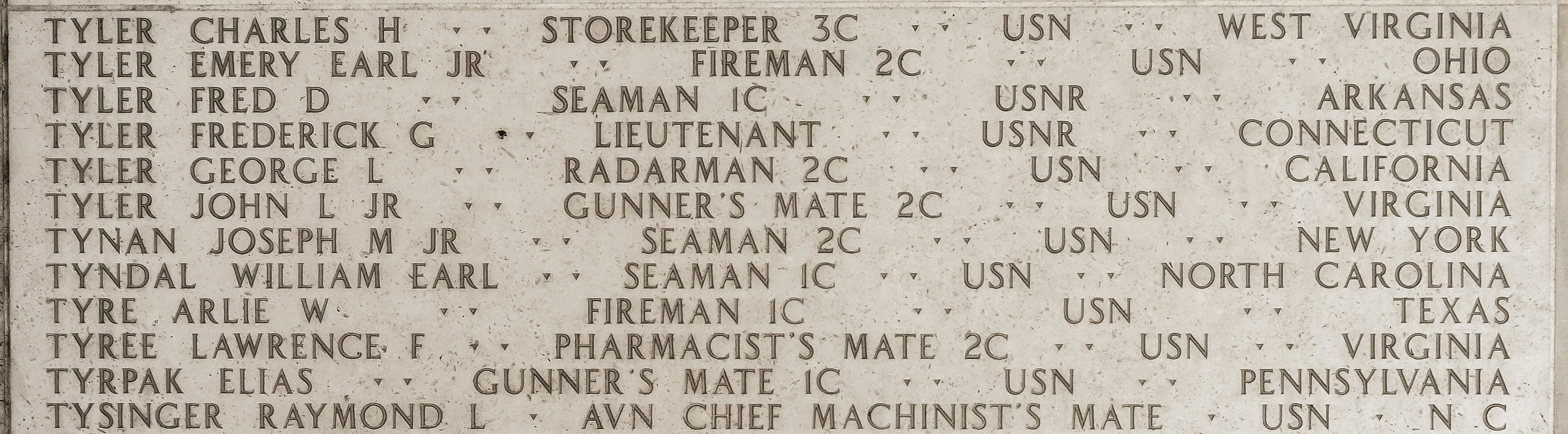 Charles H. Tyler, Storekeeper Third Class